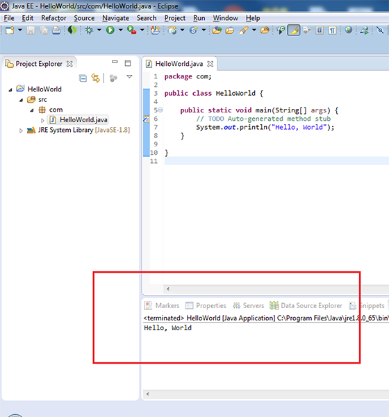 Hello World In Eclipse Java SindhiTutorials